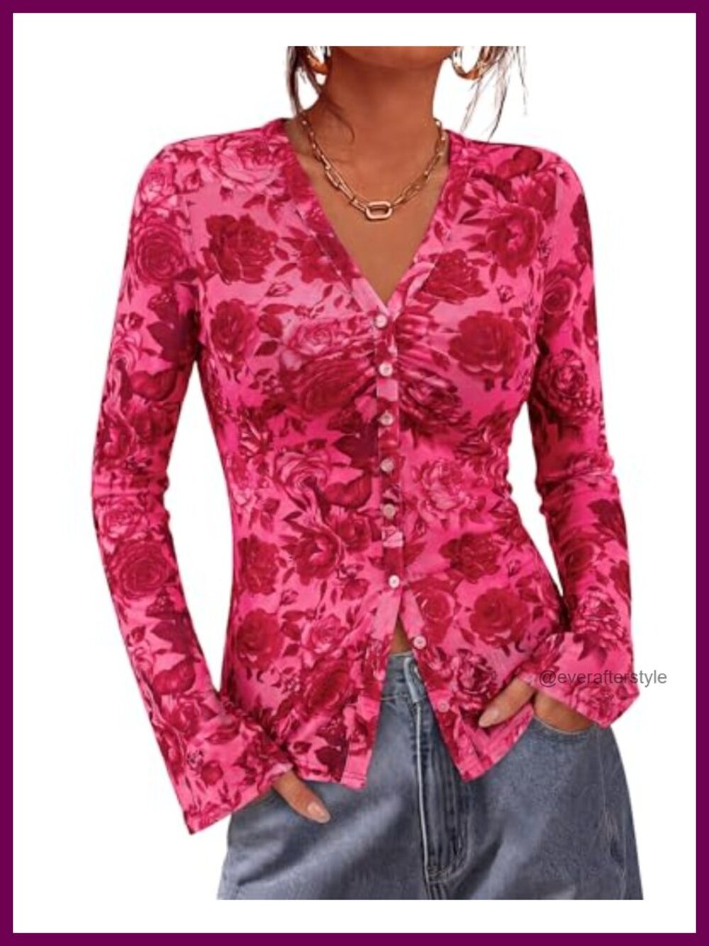 Womens Mesh Button Down Shirt Long Sleeve V Neck Blouse